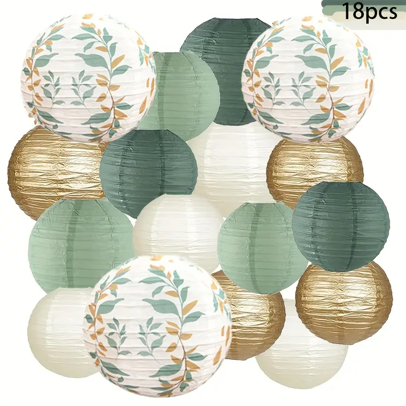 Wedding Ceremony Supply - 18-delige groene serie salie gouden tak