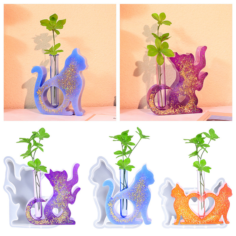 Flower Girl Basket - Kattenvormige Hars Mallen Vaas Siliconen Epoxyhars