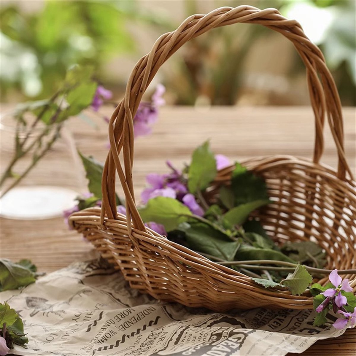 Flower Girl Basket - ABST Picknickmand Paasmandje Snoepmandje Bruidsmeisjesmandjes Fastfoodmandje