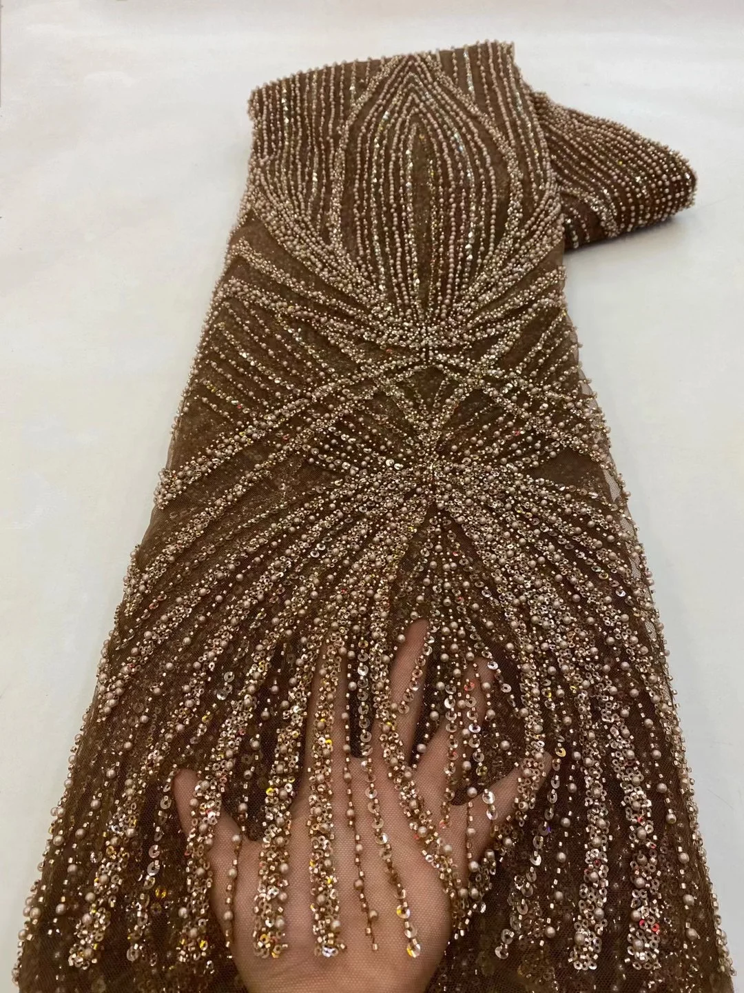 Wedding Dress Supply - 2 yards hoogwaardige Afrikaanse kantstof met