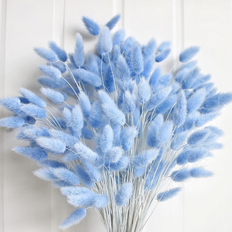 Flower Girl Basket - 100 STKS Blauw Haas-staart Gras Konijn