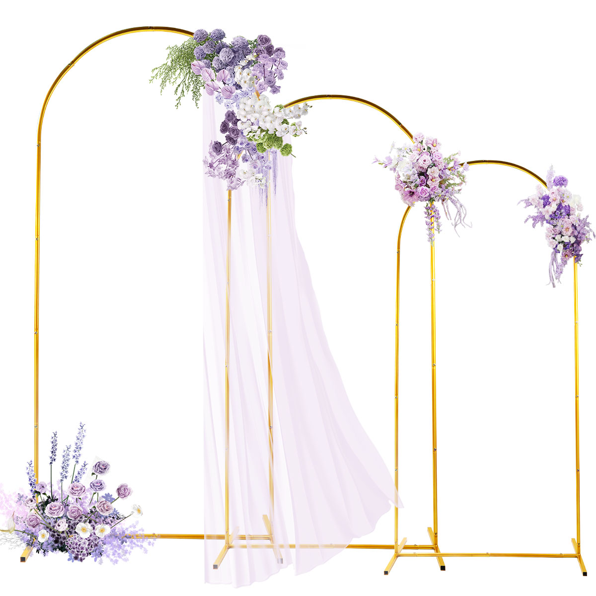 Confetti Balloon Set - 3-pack gouden metalen boogkits, verstelbare en