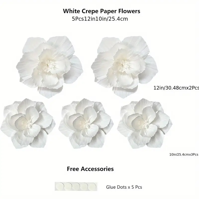 5 pakjes witte papieren bloeme - Wedding Power Supply recensie en prijs