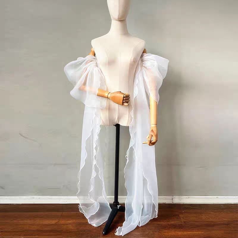 Bruidsmouw van organza, afneem - Wedding Dress Supply recensie en prijs