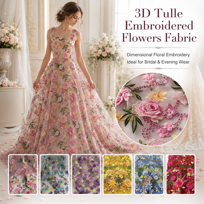 90x130cm 3D Bloemig Geborduurd - Wedding Dress Supply recensie en prijs