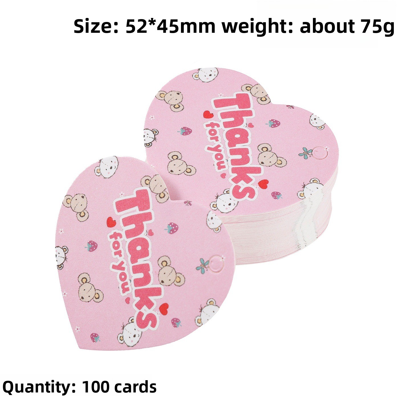100 stuks Bedankkaartjes Hartv - Wedding Decoration Supply recensie en prijs