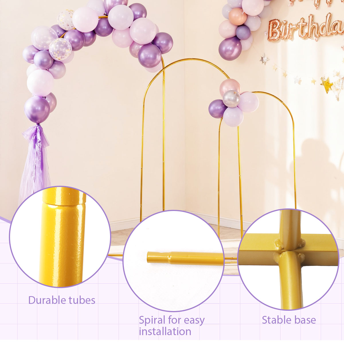 3-pack gouden metalen boogkits - Confetti Balloon Set recensie en prijs